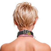 Strict Leather Deluxe Locking Collar - Pink and Black